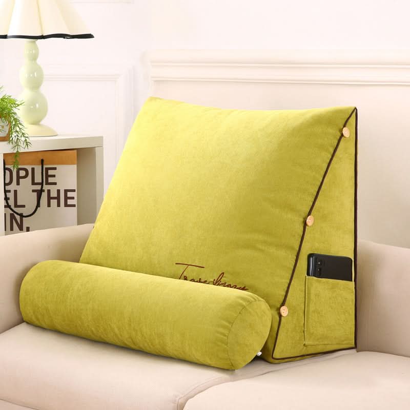 Wedge-Shaped Lumbar Pillow with Adjustable Neck Support