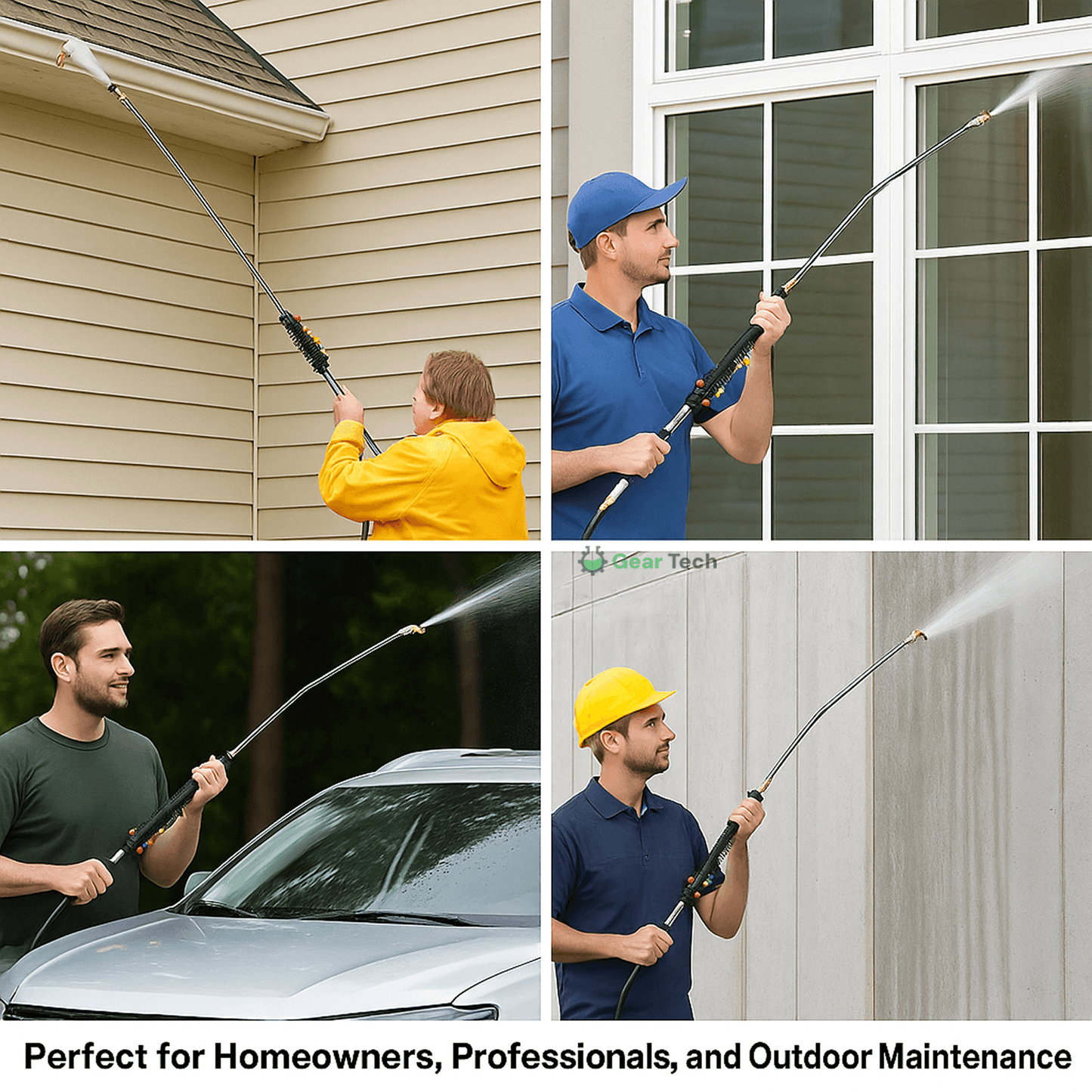 Telescoping Pressure Washer Wand Kit | 4000 PSI, 7 Tips for Roofs & Gutters