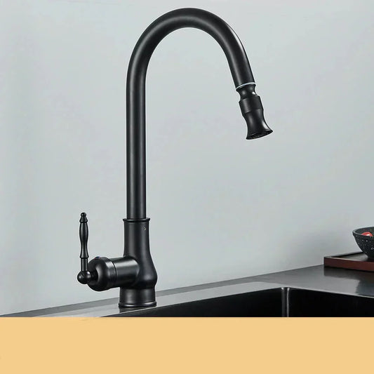 Antique Brass Retro Kitchen Faucet with Swivel Spout