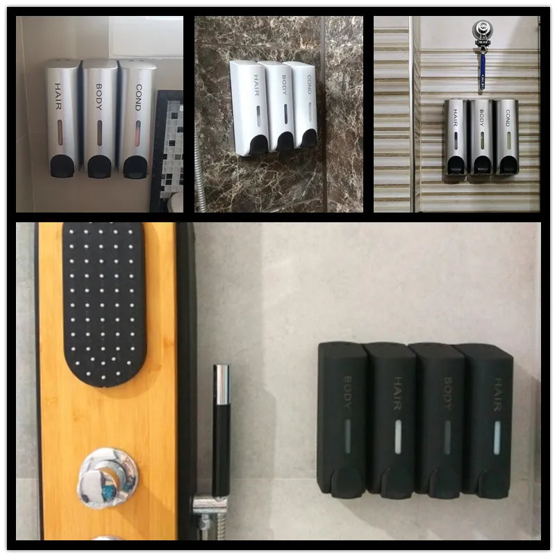 Wall-Mounted Bathroom Shower Dispenser for Shampoo and Conditioner