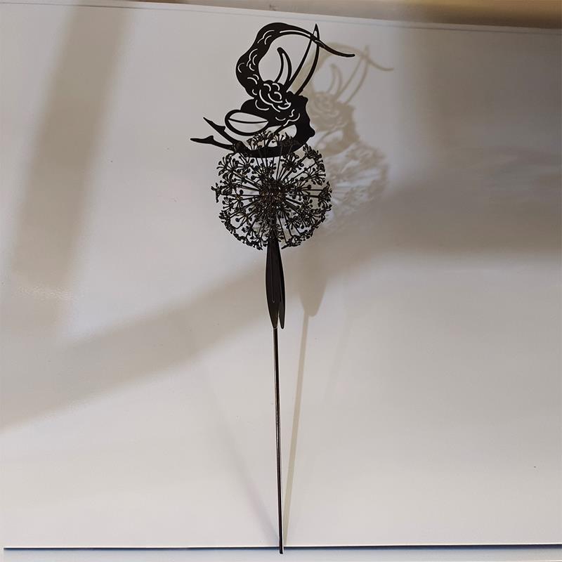 Fairy and Dandelion Dance Metal Sculpture for Outdoor Garden Decor