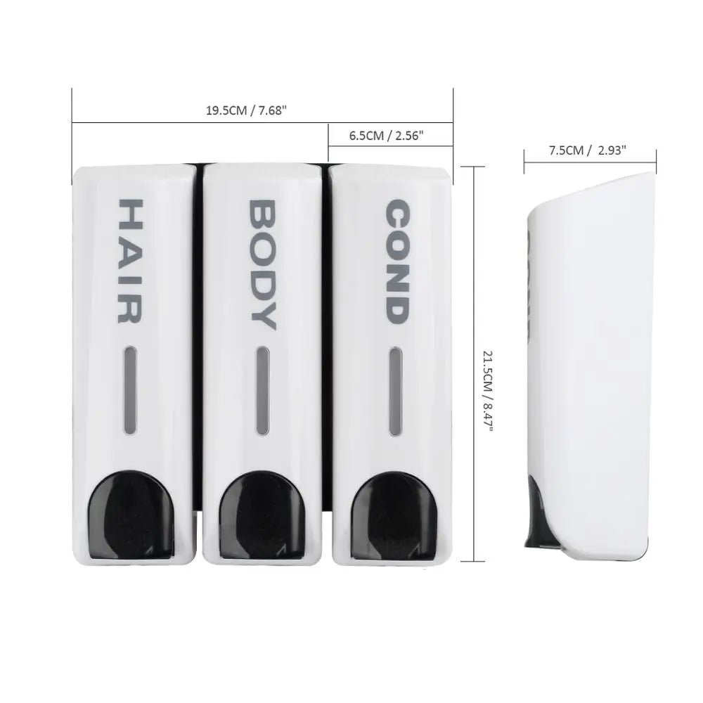 Wall-Mounted Bathroom Shower Dispenser for Shampoo and Conditioner