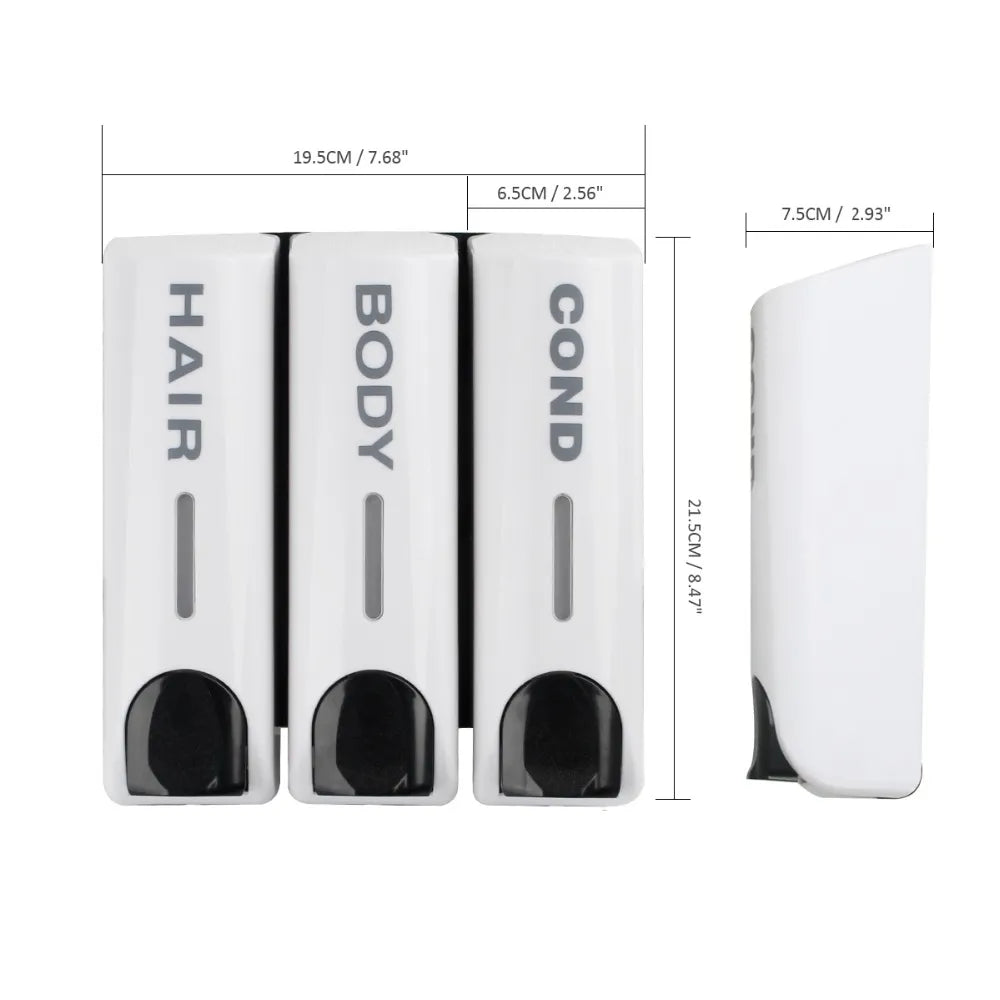 Wall-Mounted Bathroom Shower Dispenser for Shampoo and Conditioner