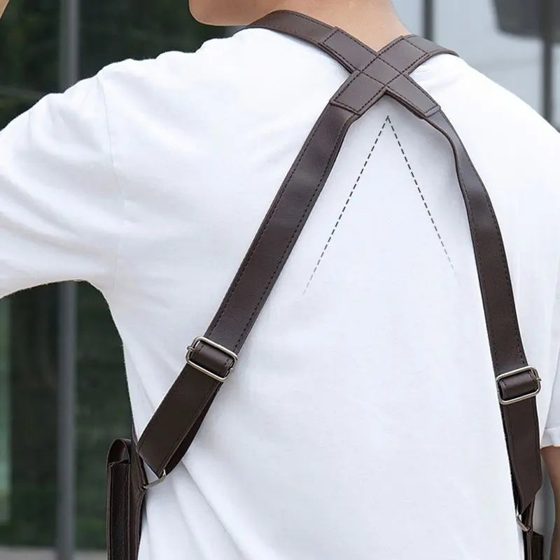 Men's Anti-Theft Shoulder Bag with Multiple Pockets and Straps