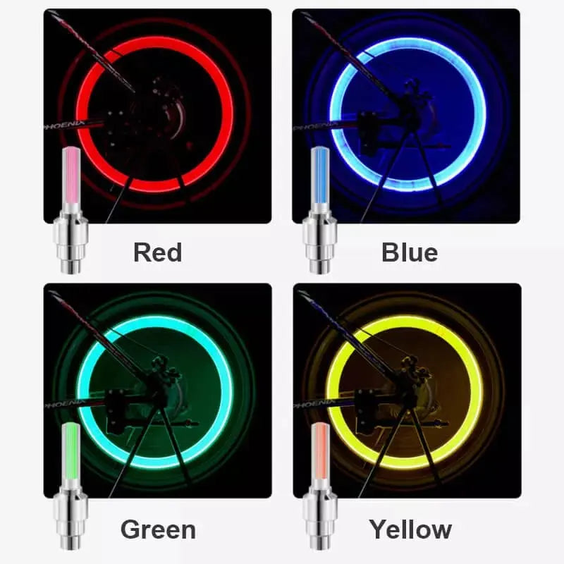 LED Bicycle Valve Lights for Enhanced Nighttime Visibility