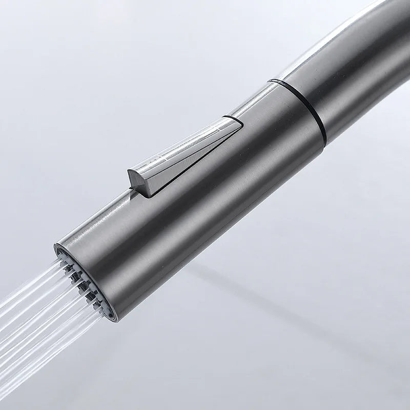 Touchless Sensor Kitchen Faucet with Pull-Out Flexible Spout | Modern Brass Mixer