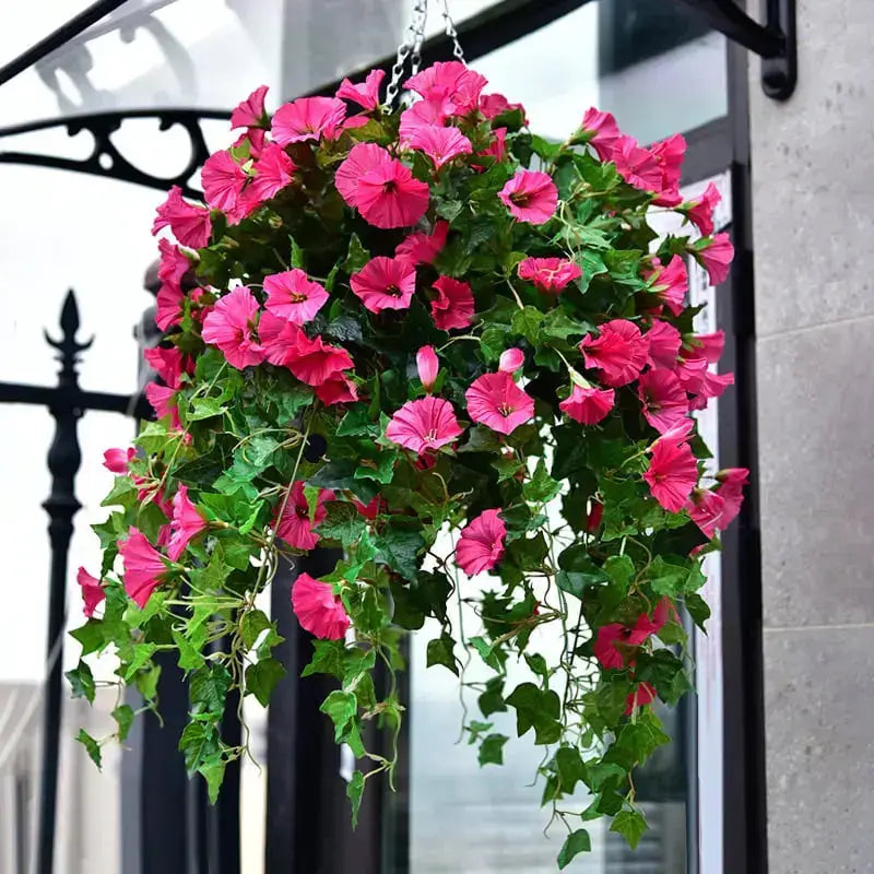 UV-Protected Faux Morning Glory Flowers - Buy One, Get One Free!