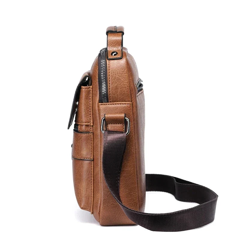 Men's Leather Shoulder Bag | Durable, Adjustable Strap for Work or Casual Use