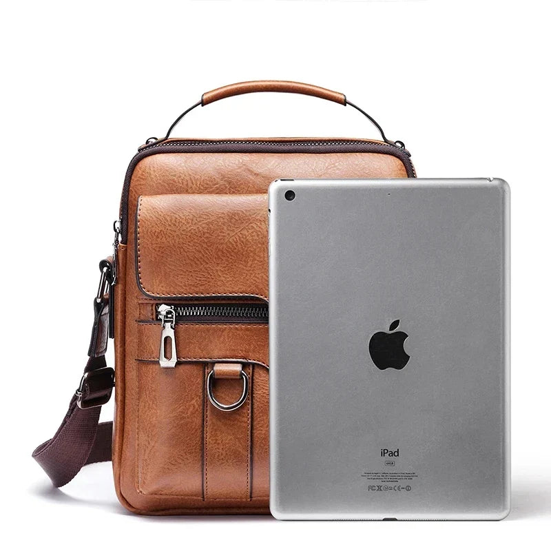 Men's Leather Shoulder Bag | Durable, Adjustable Strap for Work or Casual Use