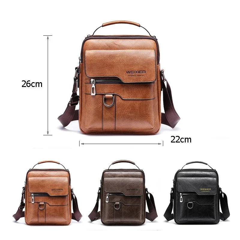 Men's Leather Shoulder Bag | Durable, Adjustable Strap for Work or Casual Use