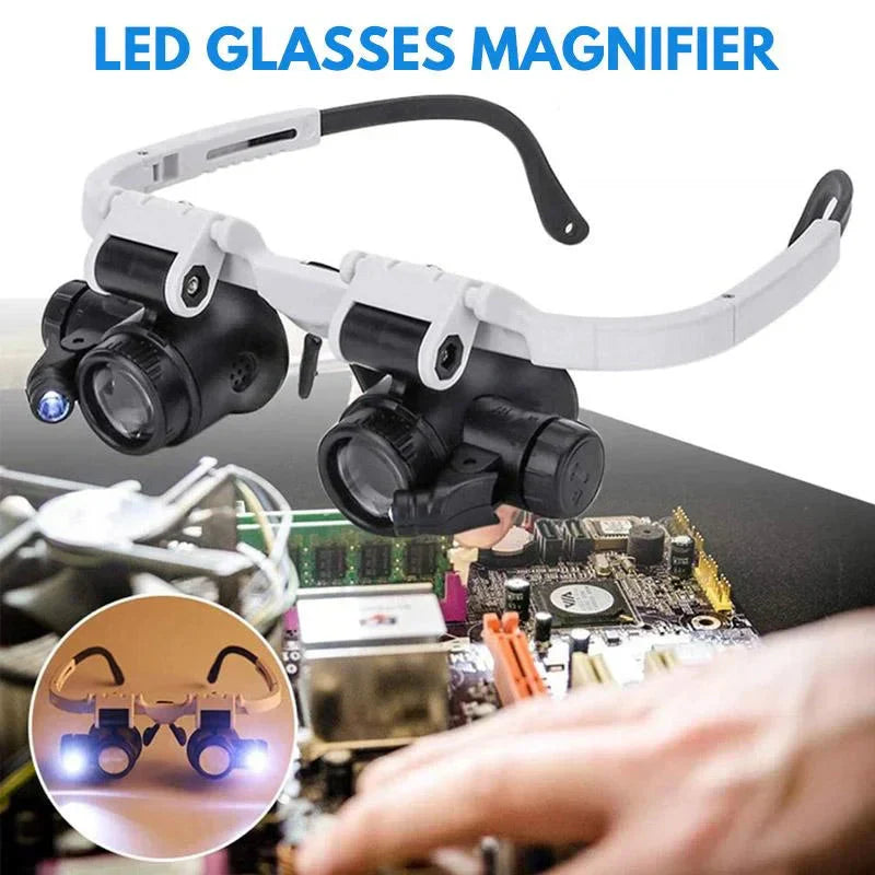 LED Magnifying Glasses with 8x, 15x, 23x Zoom for Precision Tasks