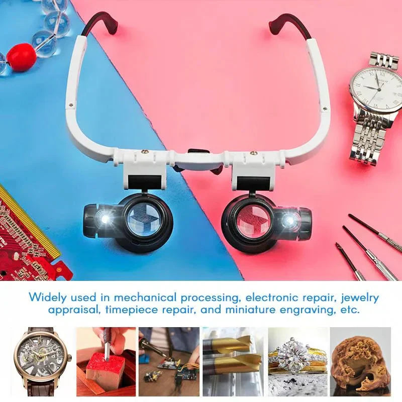 LED Magnifying Glasses with 8x, 15x, 23x Zoom for Precision Tasks