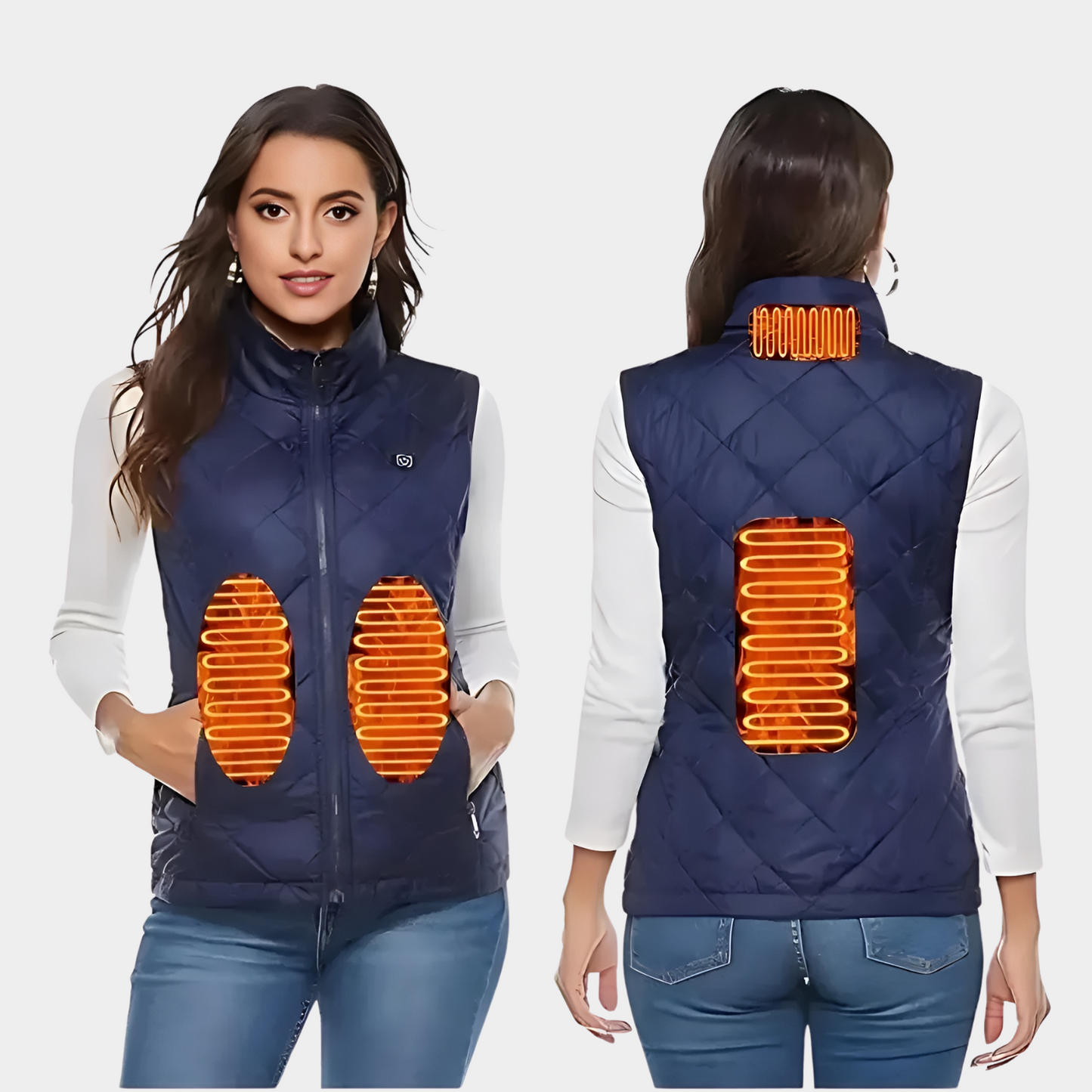 Women's Heated Vest with Dual Temperature Control and 9 Heat Zones for All-Season Comfort