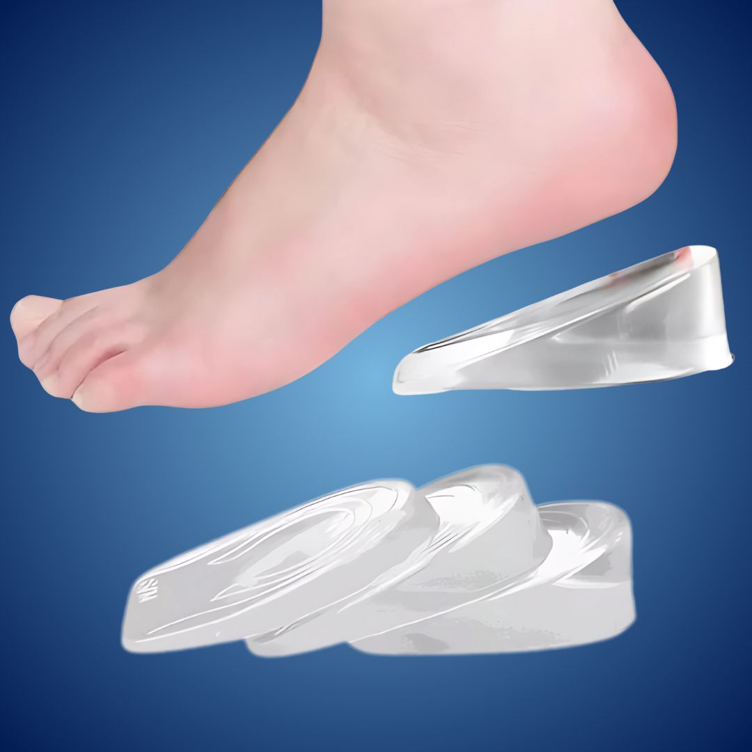Silicone Gel Heel Lift Inserts for Height & Pain Relief - Plantar Fasciitis Aid
