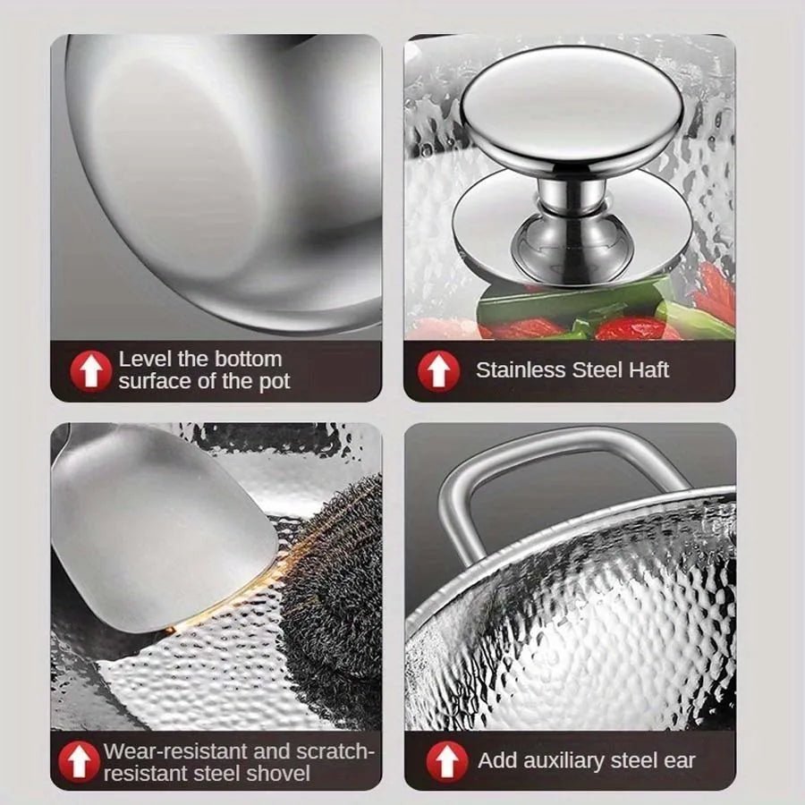 Premium Titanium Round-Bottom Wok for Induction Cooking and Stir-Frying