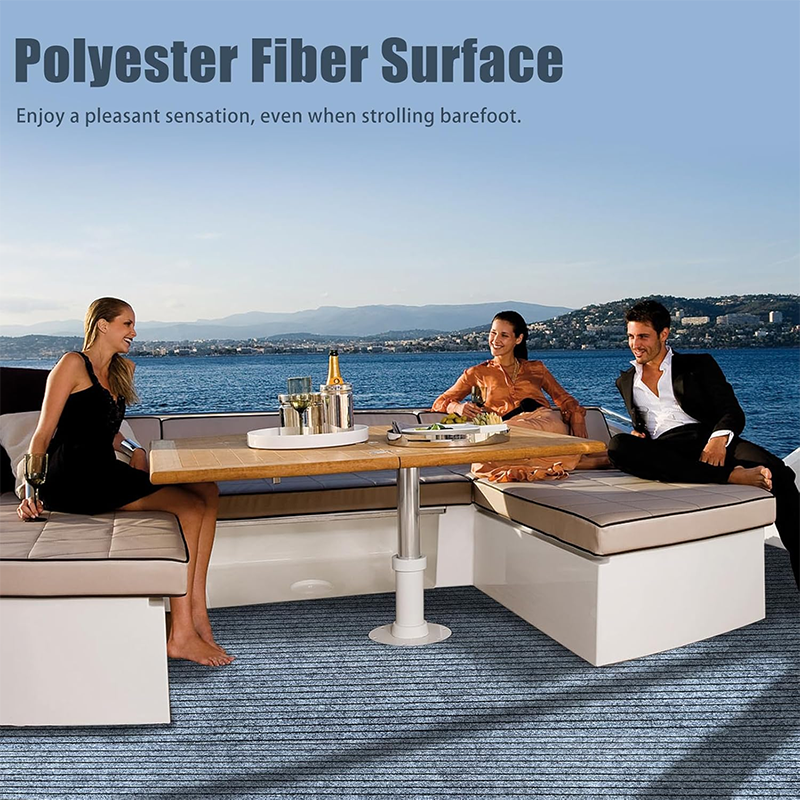 Marine Grade Waterproof Grey Teak Indoor/Outdoor Boat Carpet Rug