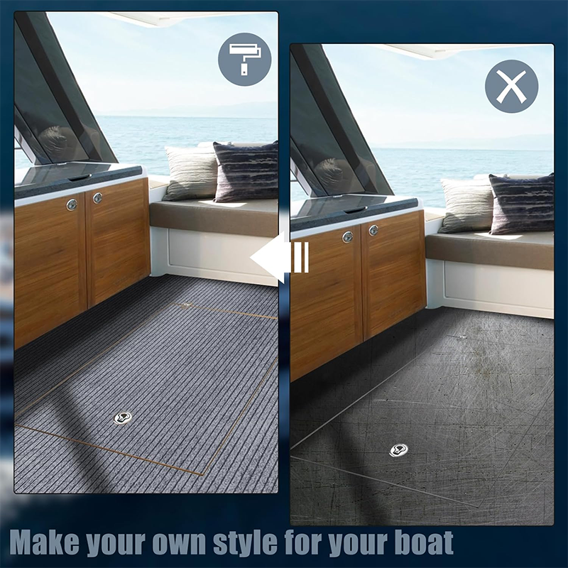Marine Grade Waterproof Grey Teak Indoor/Outdoor Boat Carpet Rug