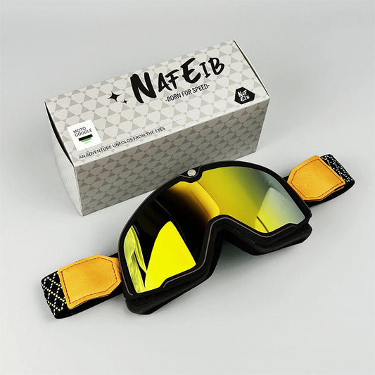 Vintage Men's Motorcycle Goggles, Windproof Retro Design