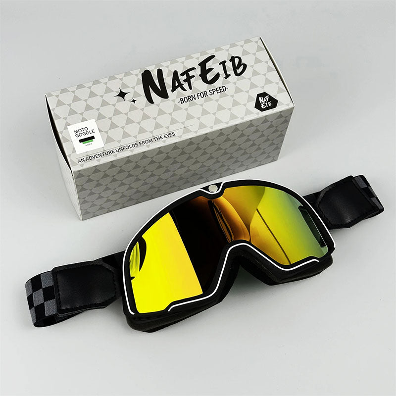 Vintage Men's Motorcycle Goggles, Windproof Retro Design
