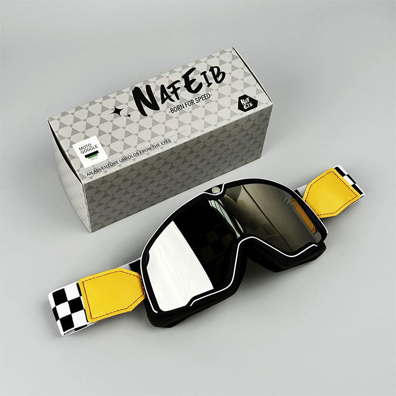 Vintage Men's Motorcycle Goggles, Windproof Retro Design