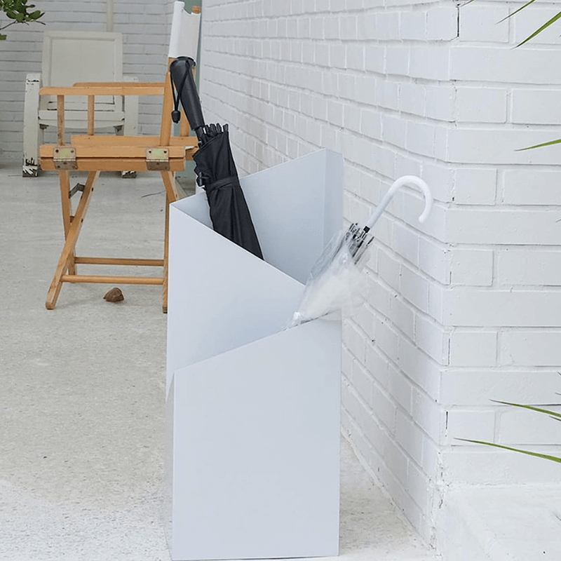 Scandinavian Minimalist Metal Umbrella Stand with Drip Tray