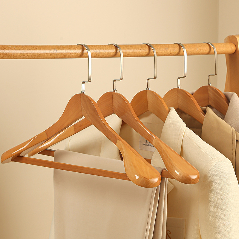 Luxury Curved Wooden Hangers for Elegant Clothing Display
