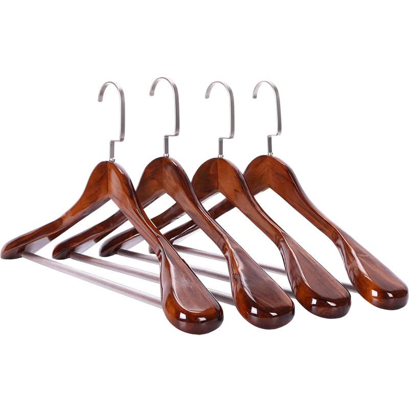 Luxury Curved Wooden Hangers for Elegant Clothing Display