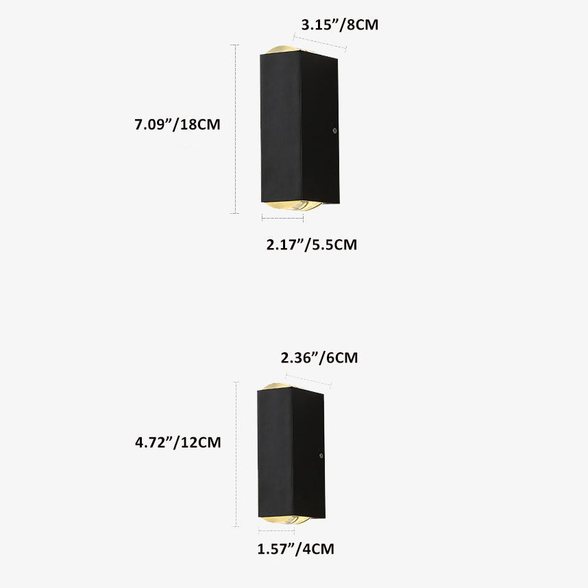 Modern Waterproof LED Outdoor Rectangular Wall Light Fixture