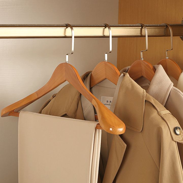 Luxury Curved Wooden Hangers for Elegant Clothing Display