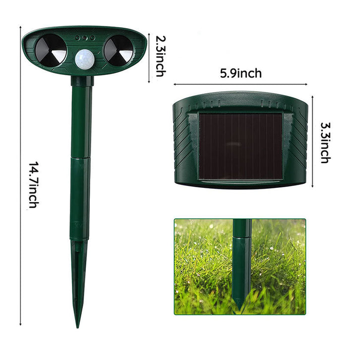 Solar-Powered Ultrasonic Animal Repeller for Effective Raccoon Control