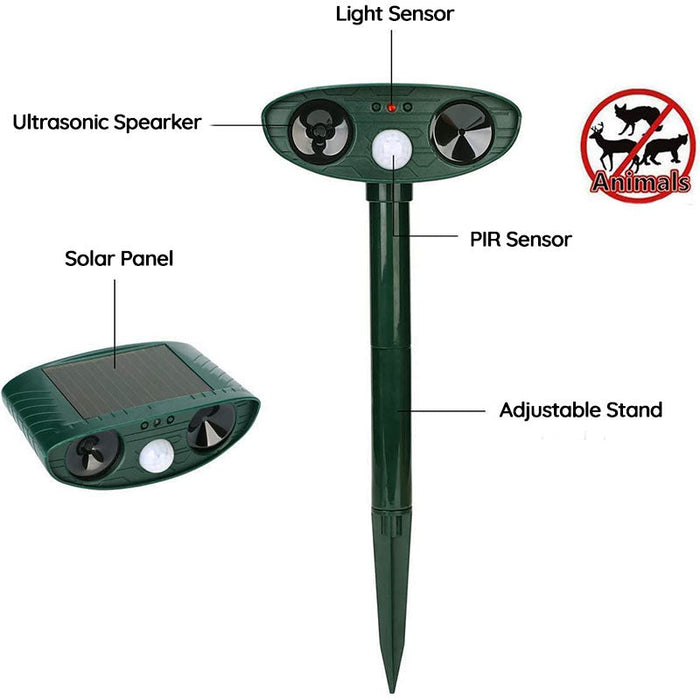 Solar-Powered Ultrasonic Animal Repeller for Effective Raccoon Control
