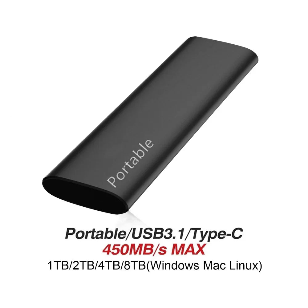 High-Speed Aluminum Portable External SSD Storage Drive