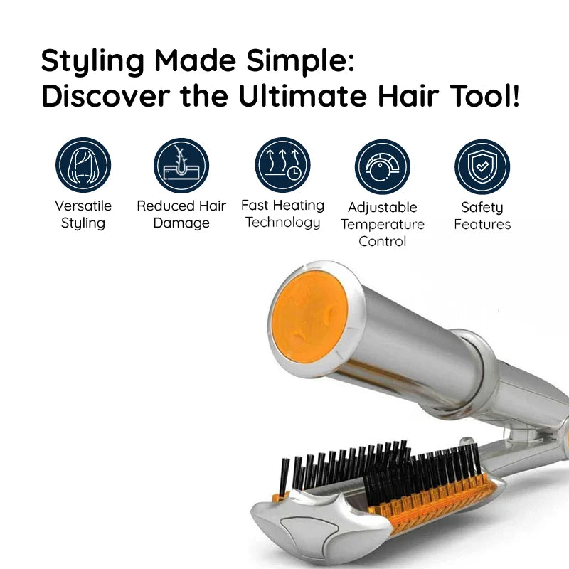 2 in 1 Rotating Hair Brush & Iron for Professional Styling