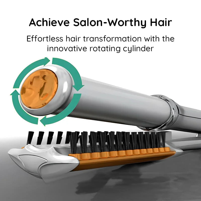 2 in 1 Rotating Hair Brush & Iron for Professional Styling