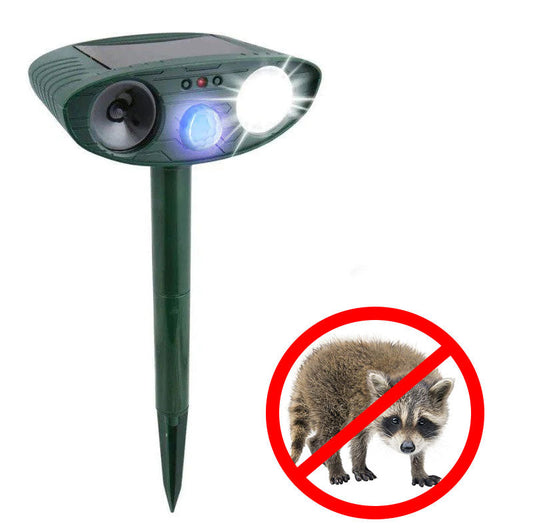 Solar-Powered Ultrasonic Animal Repeller for Effective Raccoon Control