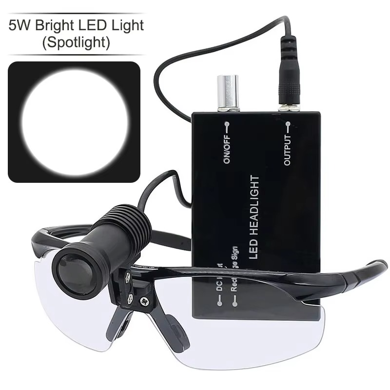 Advanced Dental Loupes with Dual Magnification and Adjustable LED Headlight