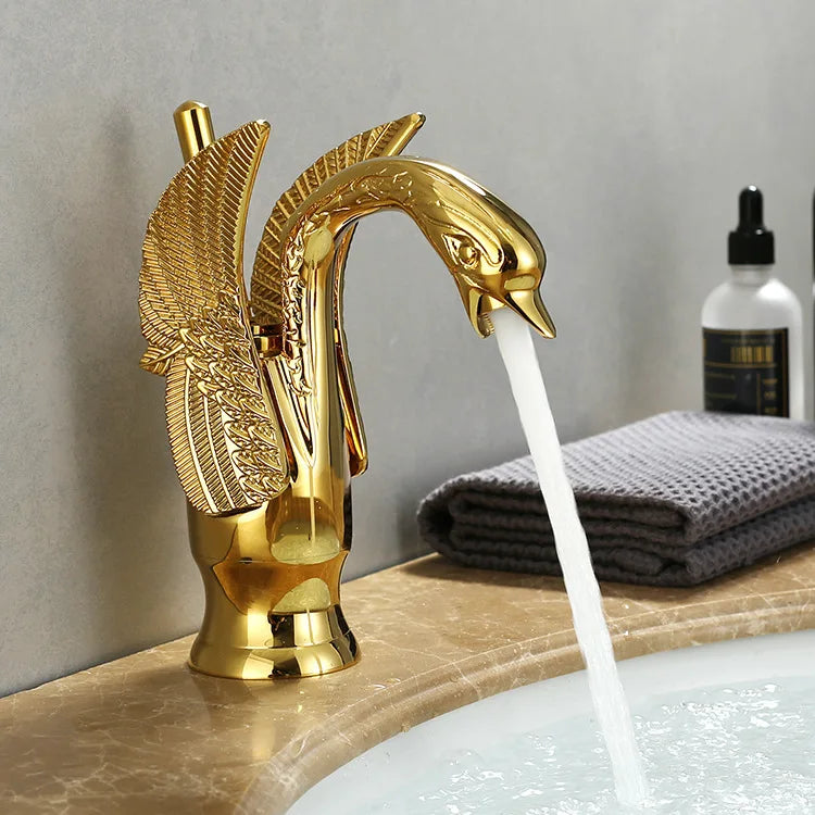 Swan Gold Single-Handle Basin Faucet