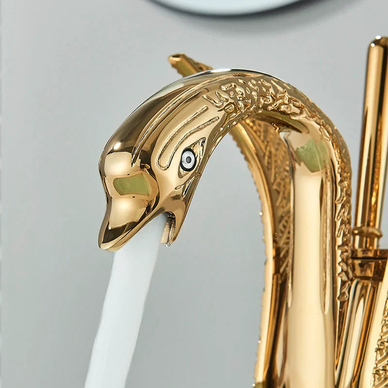 Swan Gold Single-Handle Basin Faucet