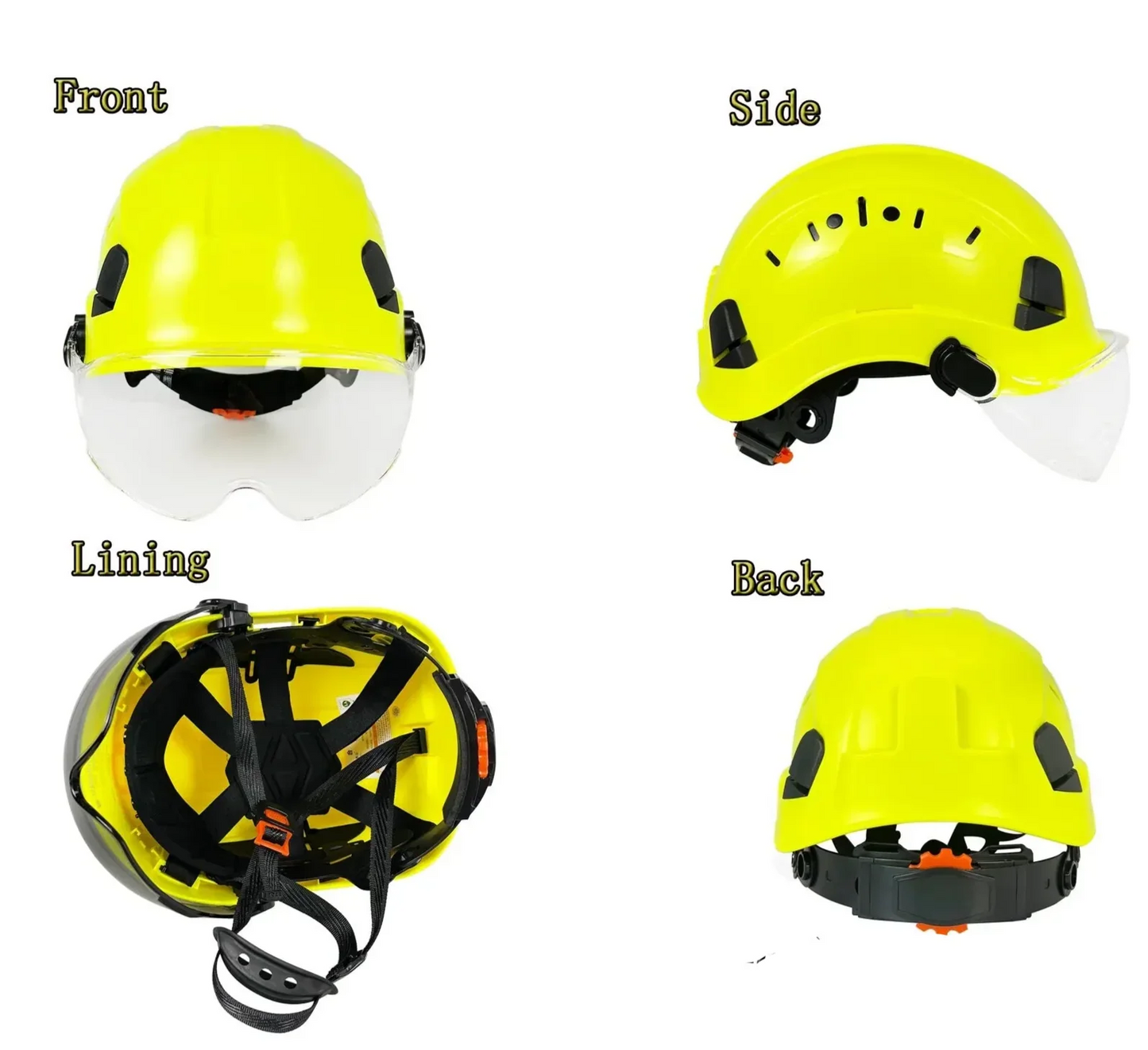 CE ABS Safety Helmet with Built-in Goggles & Visor - Industrial Protection