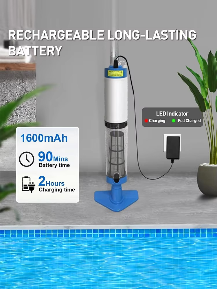 Cordless Rechargeable Pool Vacuum with 3-in-1 Cleaning Modes