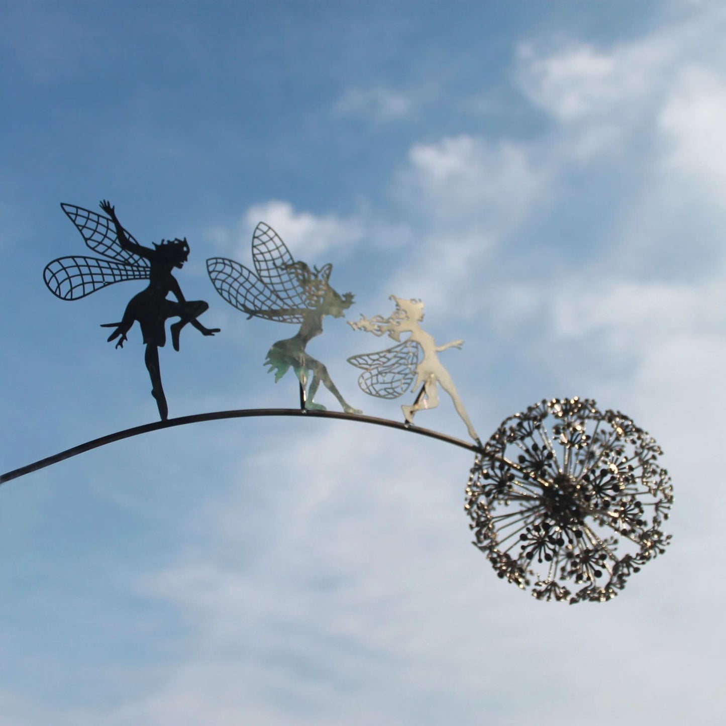 Metal Fairy Statue for Garden and Lawn Decor