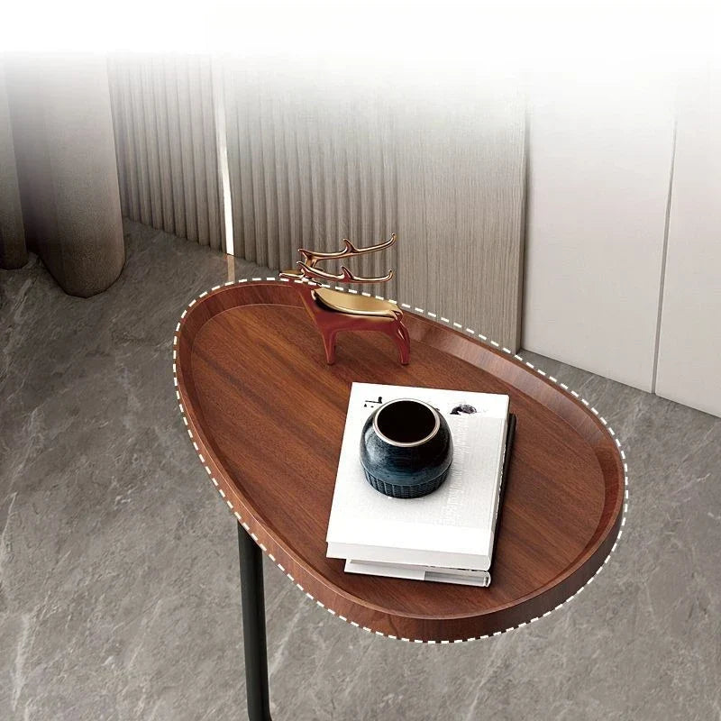 C-Shaped Mobile Side Table for Sofa or Bed