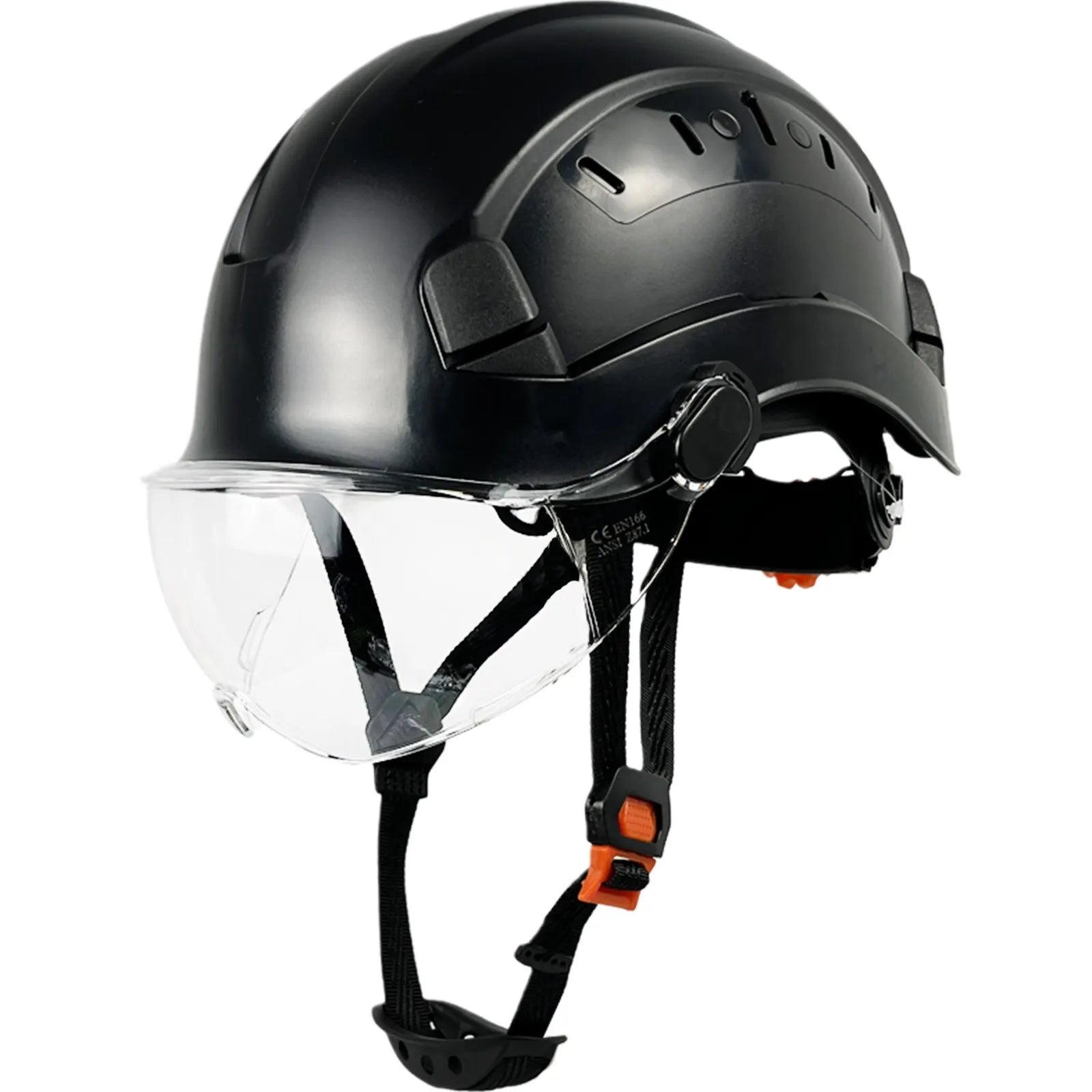 CE ABS Safety Helmet with Built-in Goggles & Visor - Industrial Protection