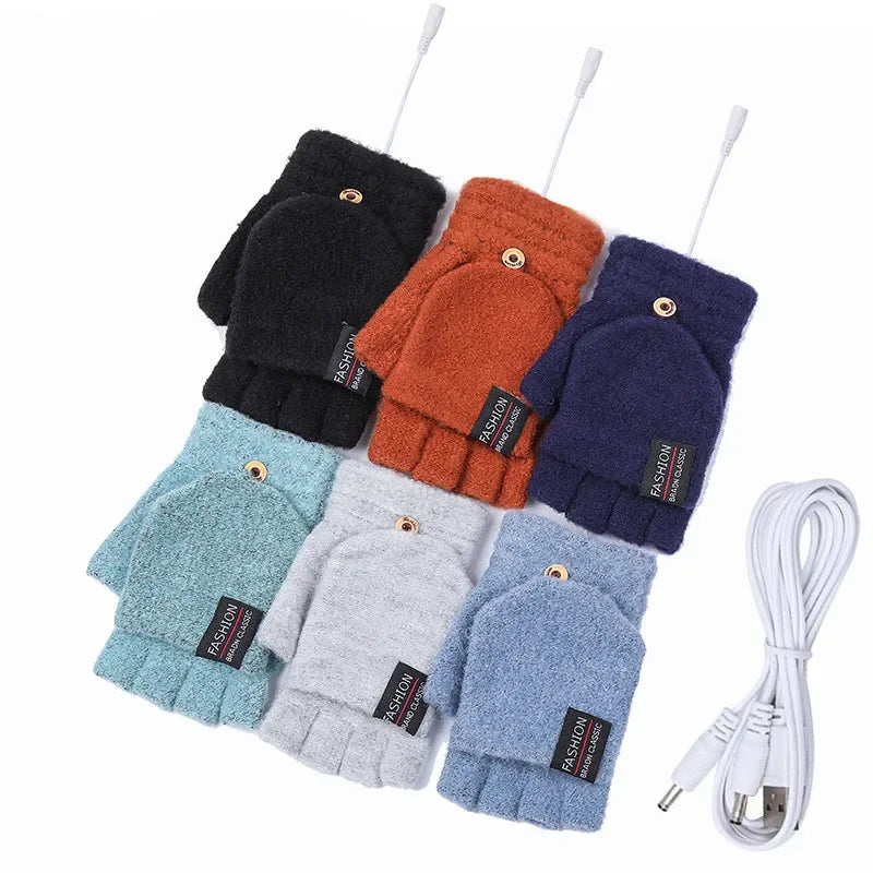 USB Rechargeable Heated Gloves with Adjustable Warmth Settings