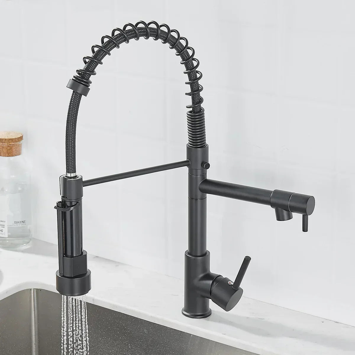 Luxury Double Bronze Kitchen Faucet with DualFlow for a Modern Touch