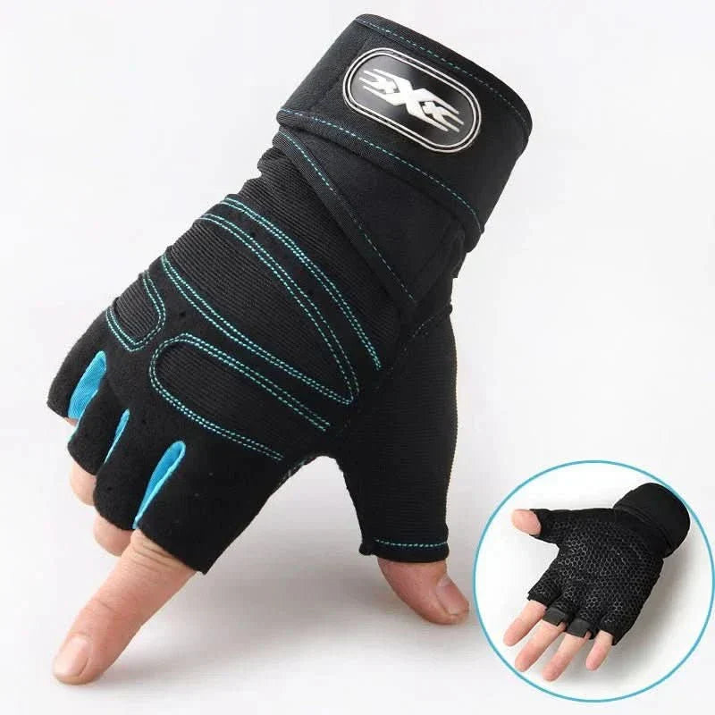 Shock-Resistant Fitness Gloves with Wrist Support for Strength Training & Cycling