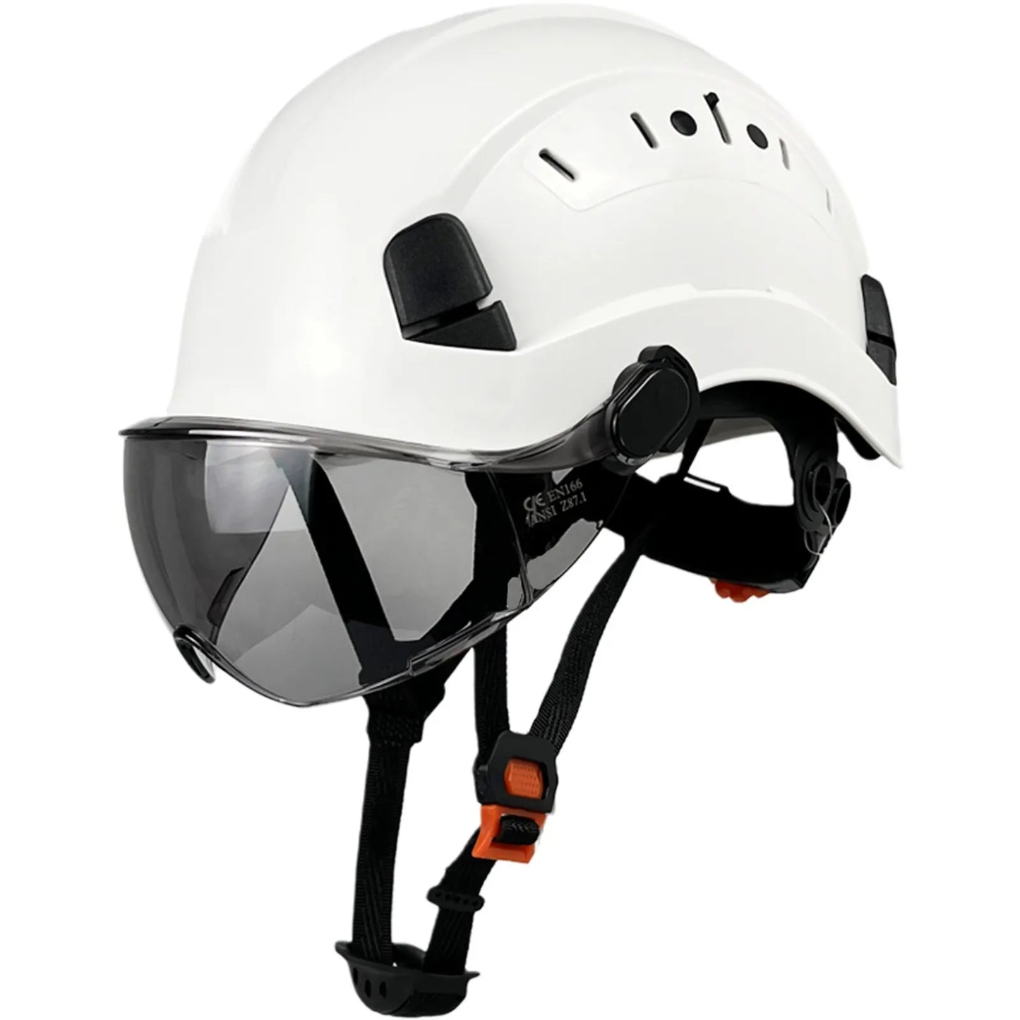 CE ABS Safety Helmet with Built-in Goggles & Visor - Industrial Protection