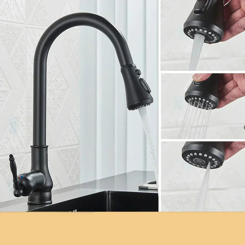 Antique Brass Retro Kitchen Faucet with Swivel Spout