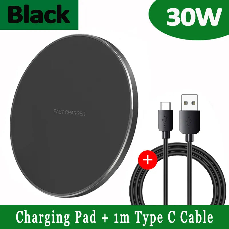 30W Fast Wireless Charger | USB-C MagSafe Pad for iPhone, Samsung & Android