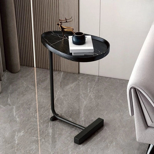 C-Shaped Mobile Side Table for Sofa or Bed